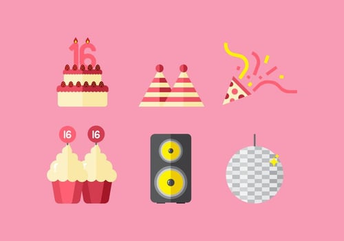 Vector Sweet 16 Icons