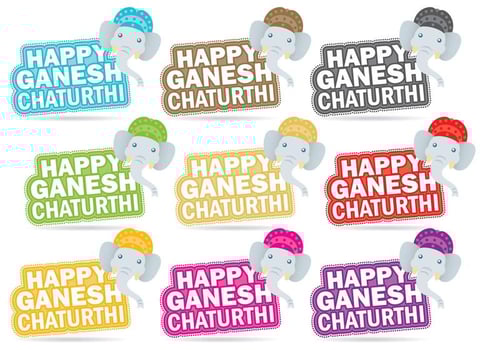 Happy Ganesh Chaturthi Titles vector