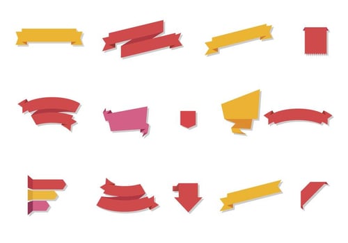Free Flat Ribbon Vector Set