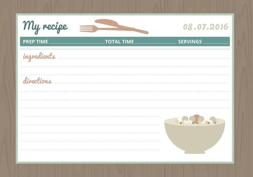 Vector Recipe Card