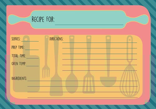Free Recipe Card Vector
