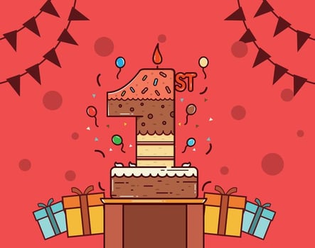 Free 1st Birthday Vector