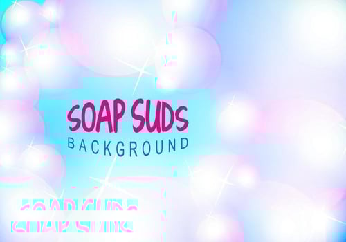 Soap Suds Bubbles Background Vector Illustration 