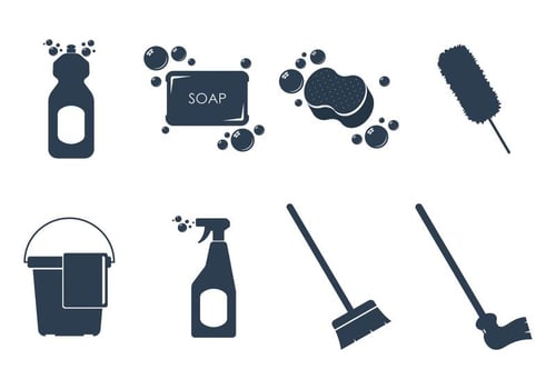 Cleaning Tools Icon Vectors