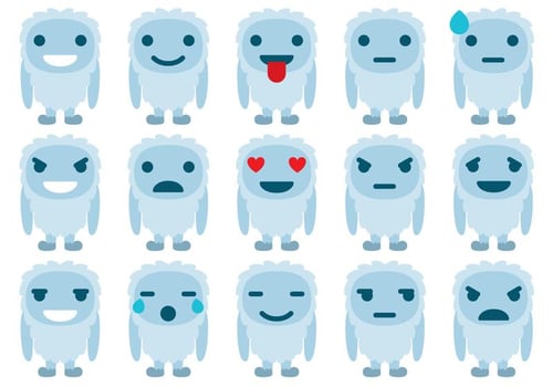 Yeti Emoticons vector