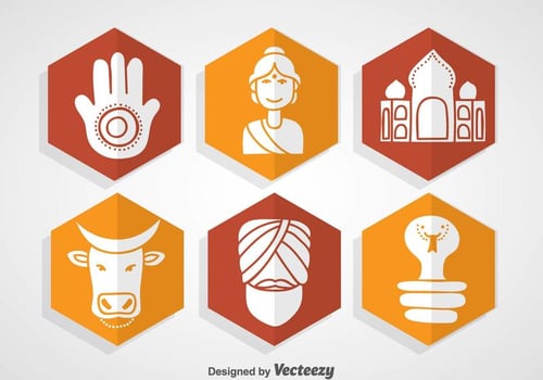 Indian Culture Icons vector