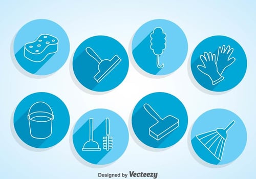 Home Cleaning Circle Icons vector