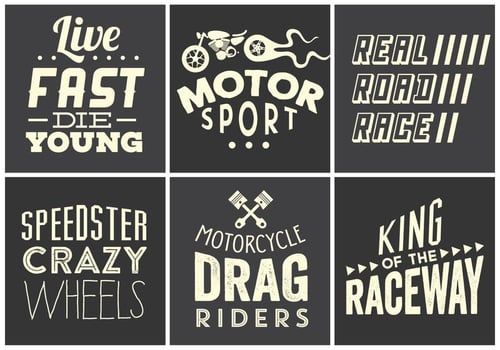 Vintage Race Typography Collection vector