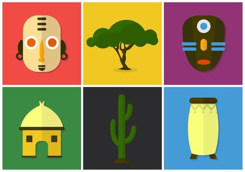 African Icon Vector Background