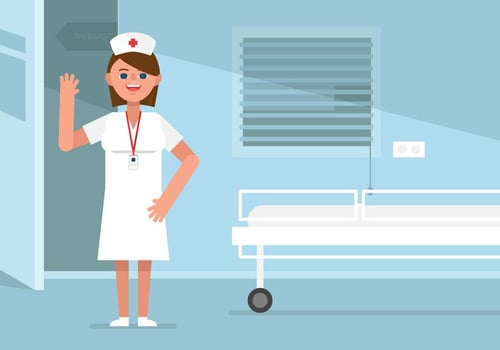 Nurse in Hospital Room vector