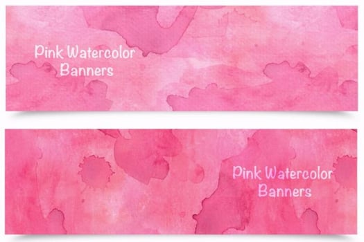 Free Pink Watercolor Banners Vector
