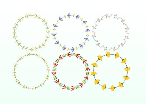Colorful Floral Frame Set vector