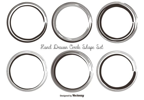 Messy Hand Drawn Circle Shape Set vector