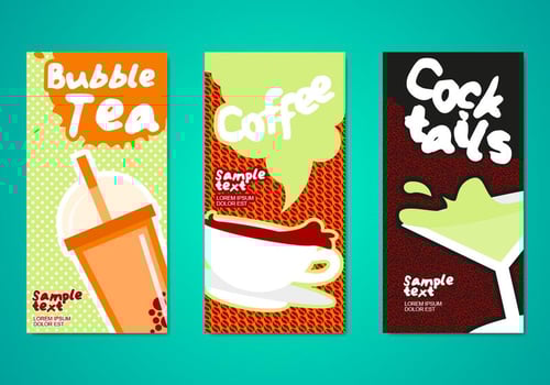 Bubble Tea Drinks Flyers Template vector