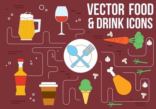 Free Vector Drink and Food Icons