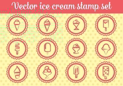 Ice Cream Stamp Vectors