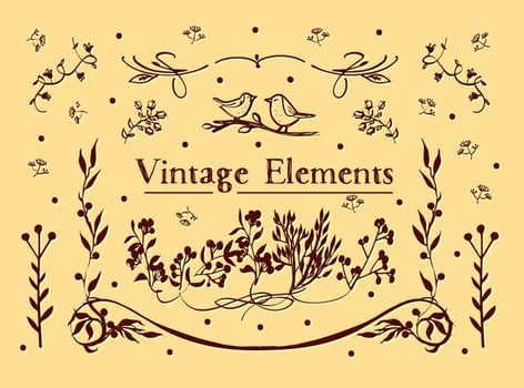 Free Vintage Elements Vector Background