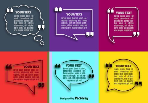 Vector Quote Speech Bubble Set