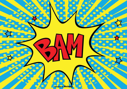 BAM Comic Style Background Illustration vector