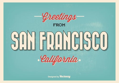 San Francisco Retro Greeting Illustration vector
