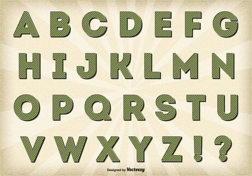 Vintage Retro Style Alphabet Set vector