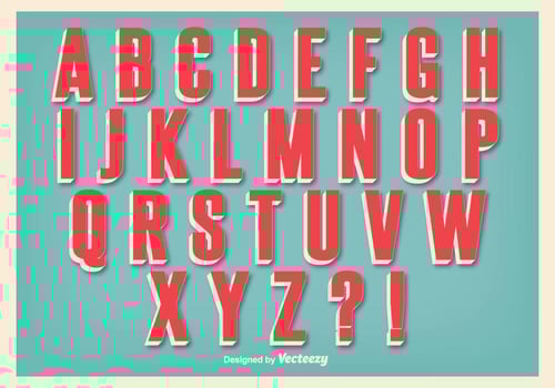 Retro Style Alphabet Set vector