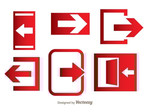 Emergency Exit Direction Icons vector