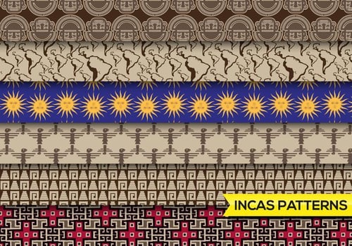 Incas Mayans Patterns Set  vector