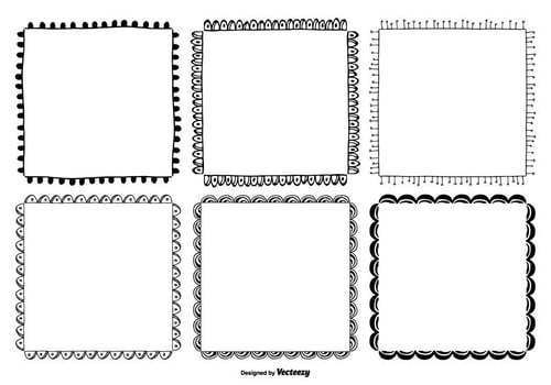 Cute Hand Drawn Style Frame Set vector