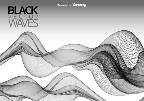 Vector Black Smooth Waves Background