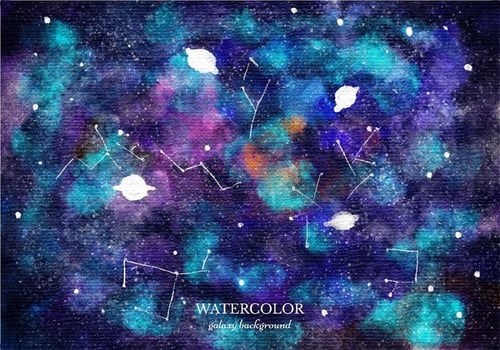 Vector Watercolor Galaxy Background