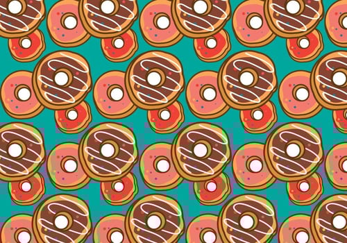 Free Doughnut Pattern Vector 