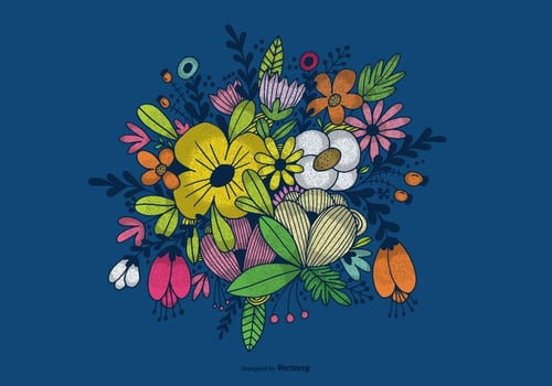 Hand Drawn Flower Bouquet Vector