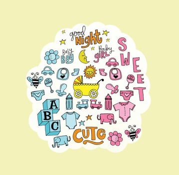 Hand Drawn Baby Element Vectors