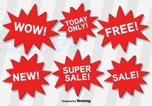 Vector Promotional Red Tags