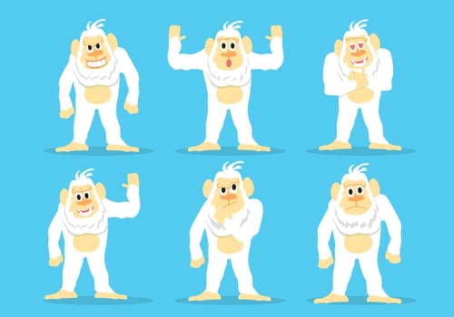 Yeti Icon Vector Set