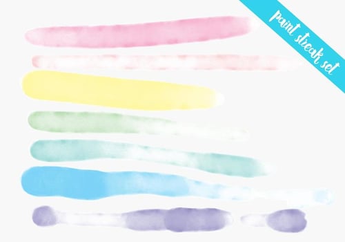 Paint Streak Colorful Watercolor Set vector