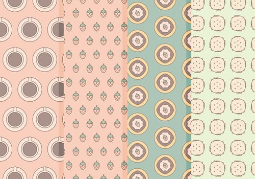 Vector Dessert Food Patterns