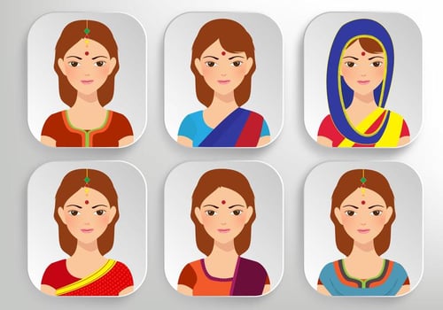 Beautiful Indian Woman Vectors