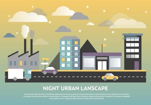 Free Flat Urban Landscape Vector Background