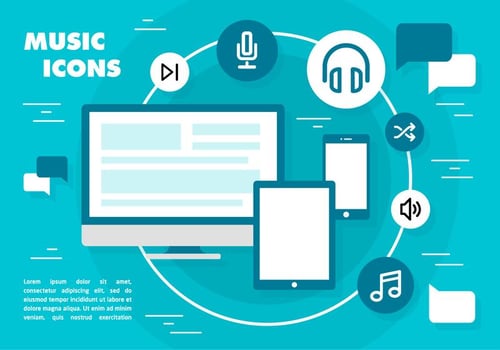 Free Flat Multimedia Player Background vector