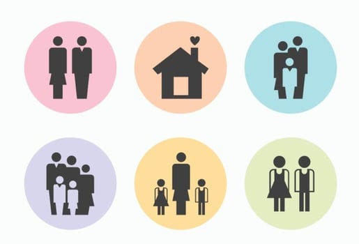 Family Silhouette Vector Icons