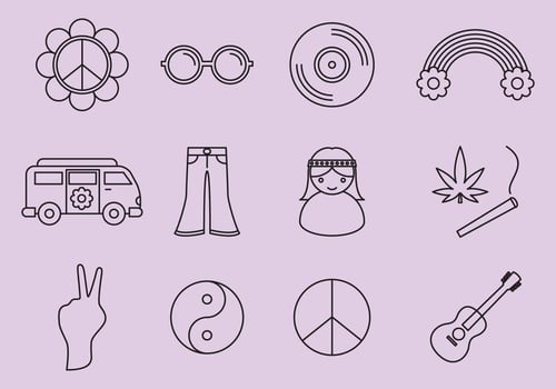 Hippie Icons vector