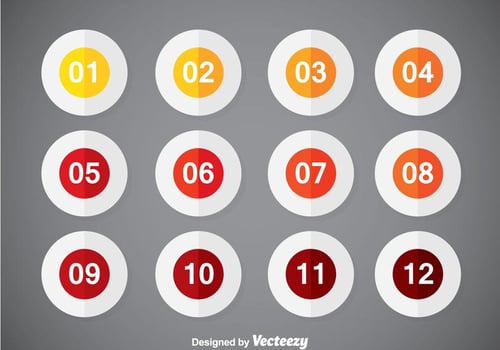 Numbered Bullet Points Vector