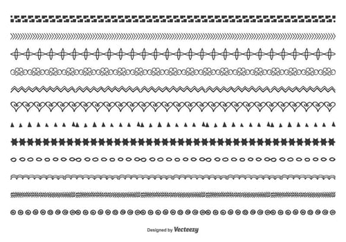 Cute Hand Drawn Border Set vector