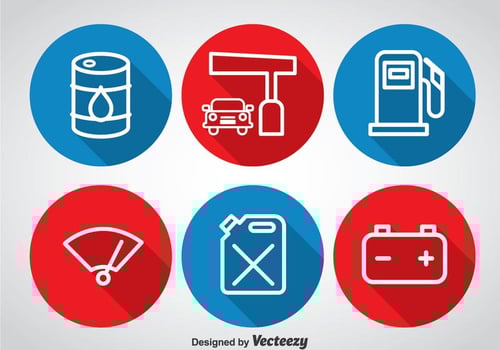 Gas Pump Circle Icons vector