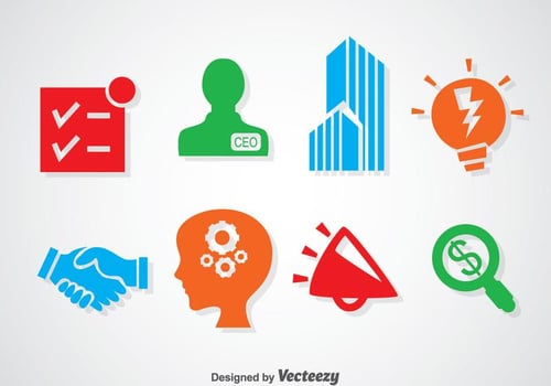 Enterpreneurship Colorful Icons vector