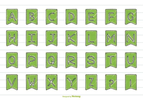 Cute Hand Drawn Style Alphabet Set vector