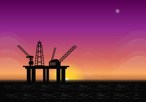 Offshore Sunrise Illustration vector