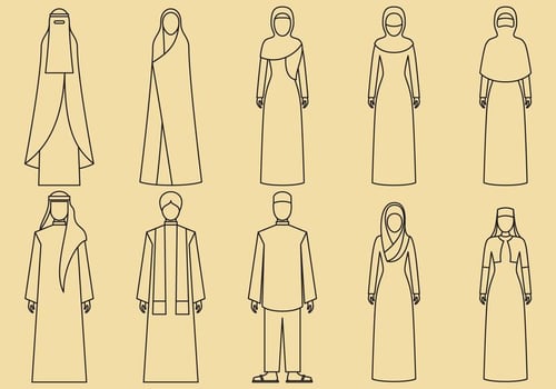 Middle East Clothes Icons vector